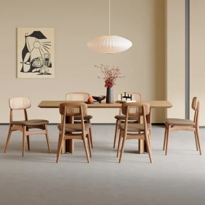 صورة كرسي نيفو الاسكندنافي بظهر من الخيزران