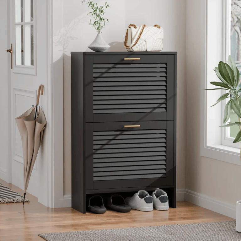 Solène – Modern Natural Wood Shoe Cabinet