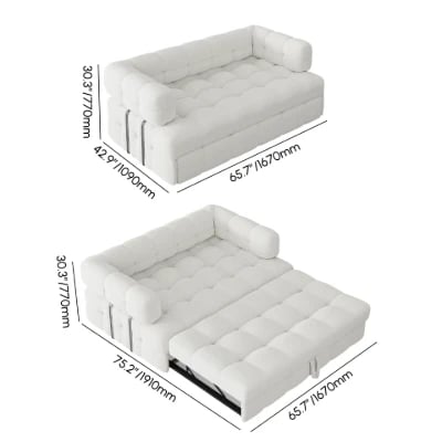 Rumi Convertible Sofa Bed – Modern Tufted Design