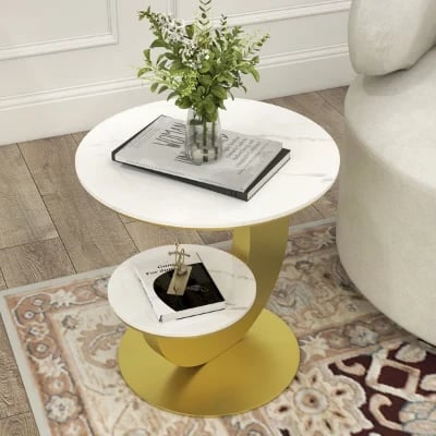 Picture of Marble Side table Melody - Two Shelves