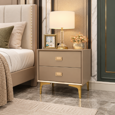 Renise – Modern 2-Drawer Nightstand in Natural Wood