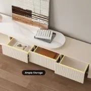 Levanto Set – Extendable TV Unit and Coffee Table with Marble-Effect Top