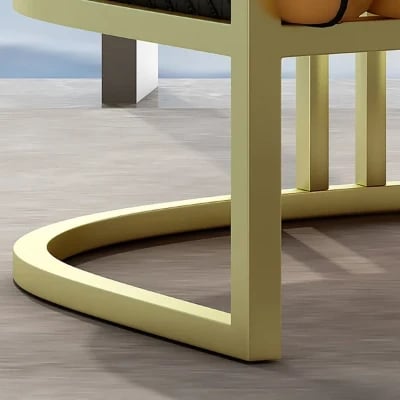 Picture of Zayra Accent Chair –  Leather with Gold Metal Base