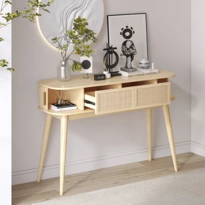 Elara Console Table – Natural Wood