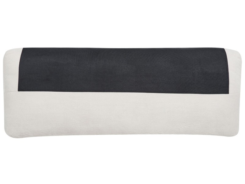 صورة مالڤينا كنبة قماشية على شكل حرف الـ – زاوية جانبية وقاعدة من الخشب الطبيعي