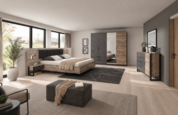 Picture of Arkan Modern Bedroom Set 5 Piece – Natural Wood