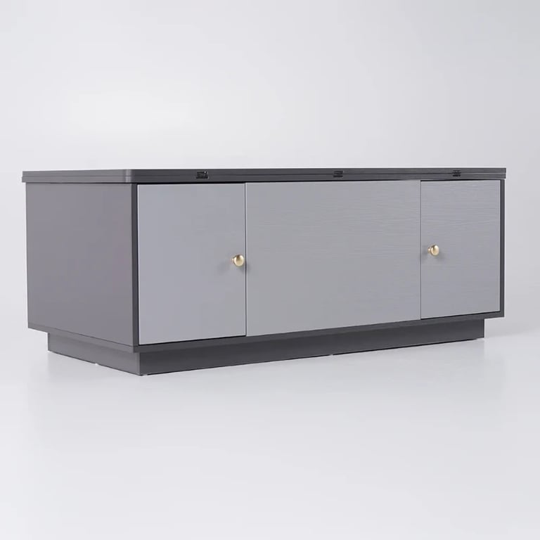 Nerio – Modern TV Unit Set made of Natural Wood with Extendable Design and Multi-Functional Coffee Table