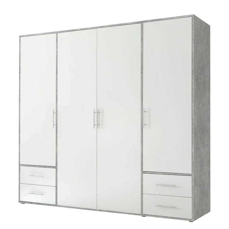 Picture of Provalo three-door wardrobe with four drawers Natural wood