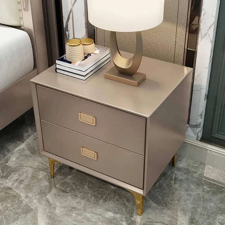 Renise – Modern 2-Drawer Nightstand in Natural Wood