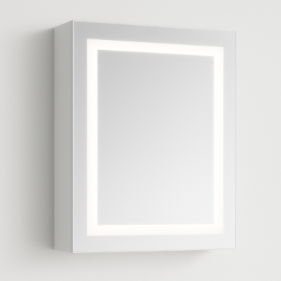 صورة تولين مرآة حمام بإضاءة ليد و خزانة