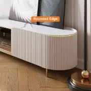 Picture of Palley Modern Oval TV Stand - Natural wood