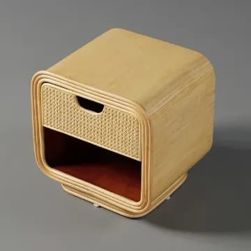 Picture of Demnal Nightstand Rattan with Natural wood
