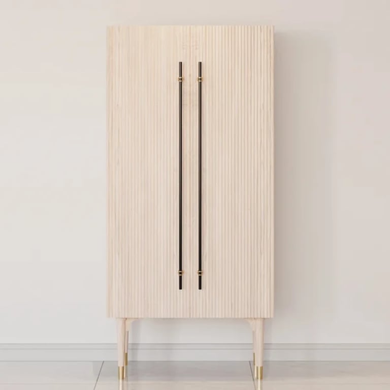 Picture of Levie Natural wood Wardrobe with 2 doors