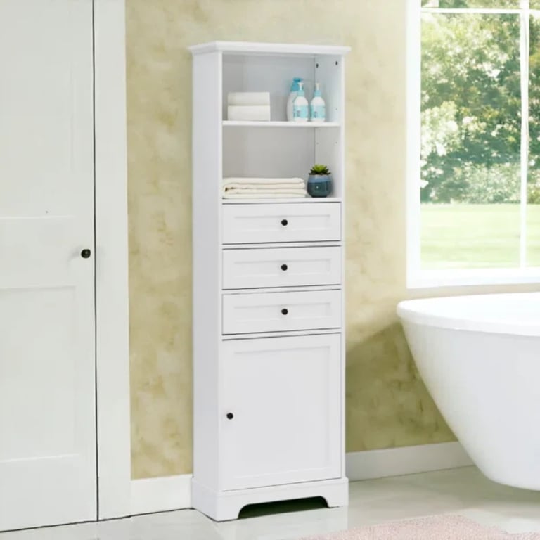 صورة خزانة حمام خشب طبيعي -آرميا