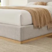 Lunessa Upholstered Queen Bed – Natural Wood