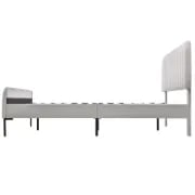 Vestra Channel Tufted Upholstered Bed-Natural Wood