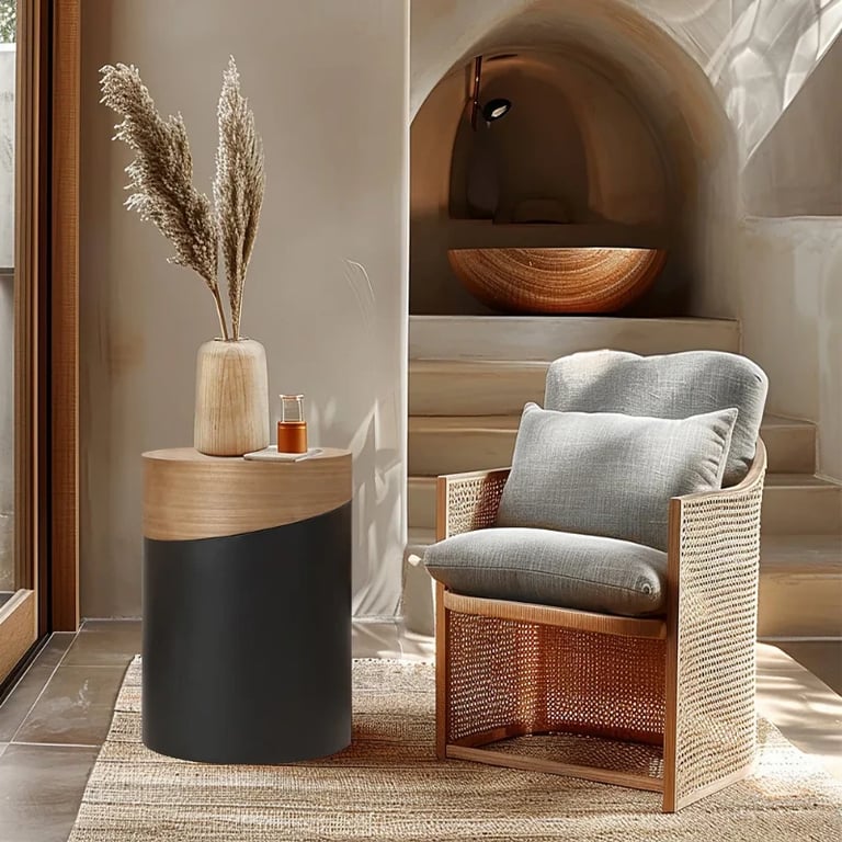 Picture of Drum Natural wood Side table