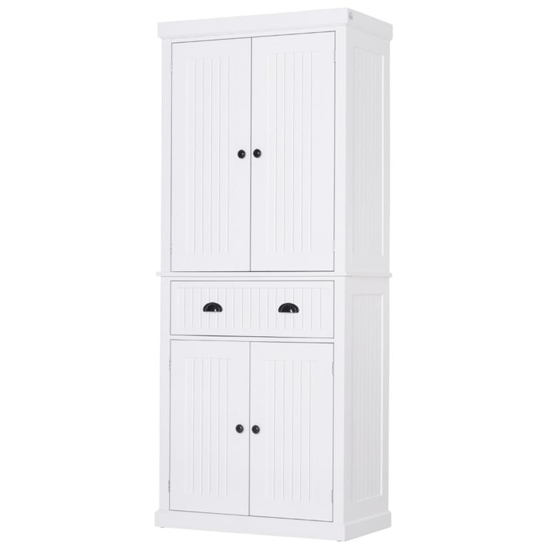 Kity Kitchen Pantry Cabinet – Natural Wood with Dark Modern Finish