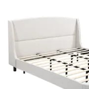 Monroe – Elegant Upholstered Bed with Natural Wood Frame