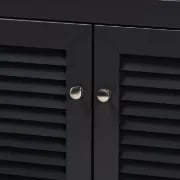 Dark Gray 12 Pairs Manufactured Wood Shoe Storage Cabinet