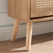 Soline – Natural Wood & Rattan Shoe Cabinet