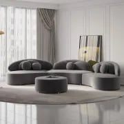 Picture of Rotana Curved Floor Sectional Sofa – Artistic 3-Piece Design