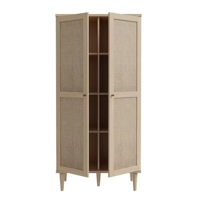 Picture of Roma Wardrobe Natural wood with Rattan