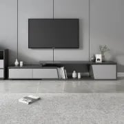 Nerio – Modern TV Unit Set made of Natural Wood with Extendable Design and Multi-Functional Coffee Table