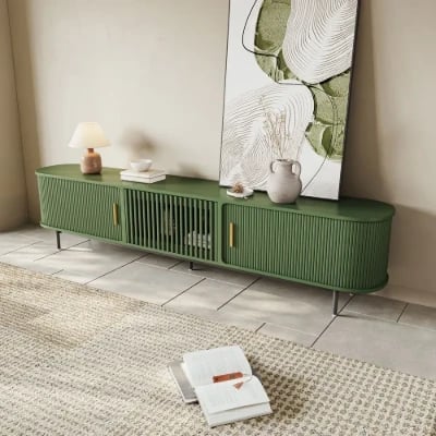 Valeno – Practical TV Unit – Natural Wood with Metal Legs