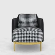 صورة كرسي ديبورا بذراعين – تصميم أنيق بقاعدة خشب طبيعي