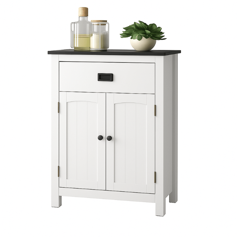 صورة خزانة حمام خشب طبيعي -ميلك