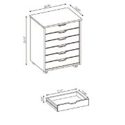 صورة وحدة تخزين بريشاى بـ 6 أدراج بعجلات – عملية وعصرية قابلة للتحريك