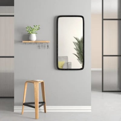 Aisja Rectangle Wood Wall Mirror