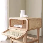 Picture of Amélie - Natural Wood & Rattan Side Table