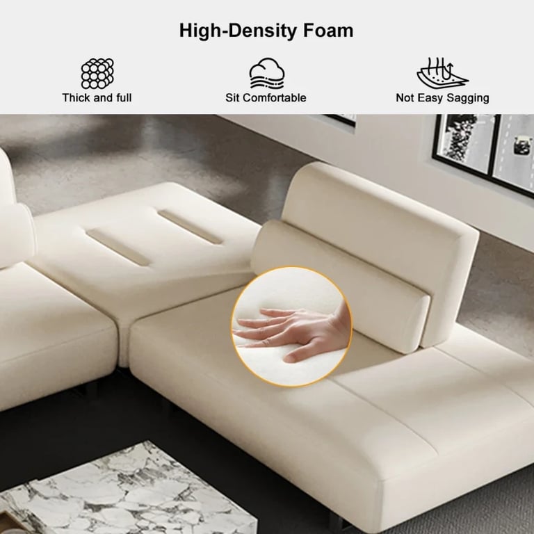 Picture of Segal Natural Wood Lounge Sofa – Flexible Leather Seating