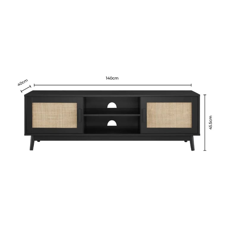 Picture of Lino Natural Wood TV Stand – Woven Doors
