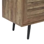 Picture of Larsa Natural Wood TV Unit – Slatted Doors & Metal Legs