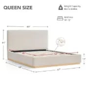 Lunessa Upholstered Queen Bed – Natural Wood