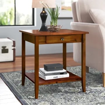 Picture of Aidan Natural wood side table - One drawer
