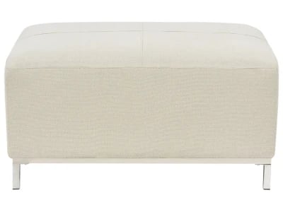 Varen Ottoman – Square Design with Natural Wood Frame and Metal Legs