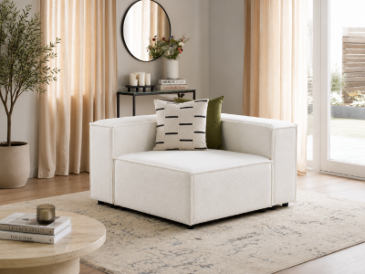 Picture of Latoya Single Seater Chair – Upholstered Lounge Unit with Natural Wood Accents
