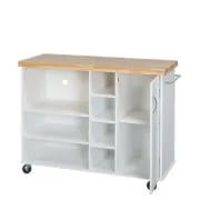 Moulden Small Kitchen Island with Wheels - Natural Wood