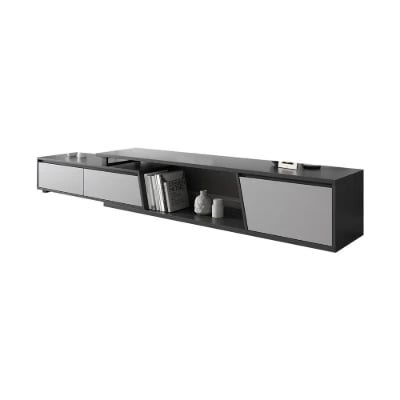 Nerio – Modern TV Unit Set made of Natural Wood with Extendable Design and Multi-Functional Coffee Table