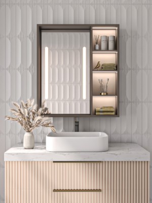 Picture of Cavea – Smart LED Bathroom Mirror Cabinet with Storage Shelves
