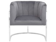 Picture of Arelia Modern Armchair – Natural Wood with Soft Fabric & Metal Legs