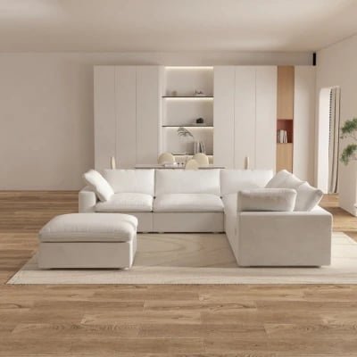 Picture of Delansy L-Shaped Sectional Natural wood