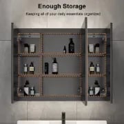 Modern Wall-mounted LED Lighted Bathroom Medicine Cabinet Vanity Mirror with Storage