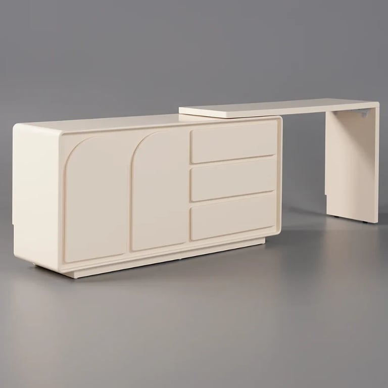 Arcadia Extendable Vanity Set – Natural Wood with Modern Storage Design