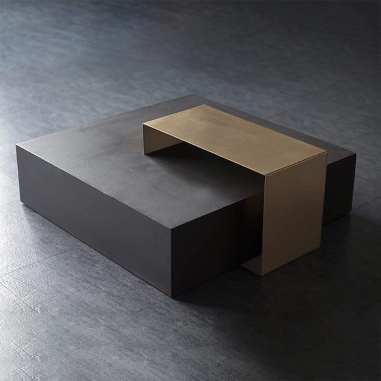 Axis Modern Coffee Table – Natural Wood & Metal