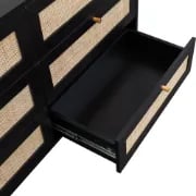 صورة ماڤن – خزانة أدراج  ب ٦ أدراج من الخشب الأسود والراتان